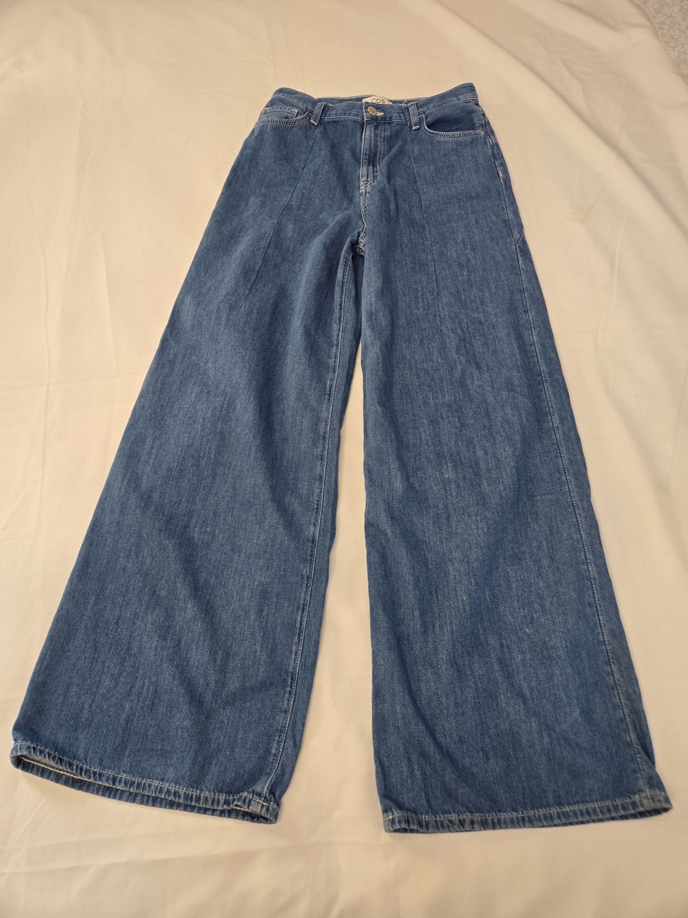 COS Wide Leg Jeans in Medium Blue Denim